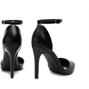 Elegant Black Ankle Strap Heels